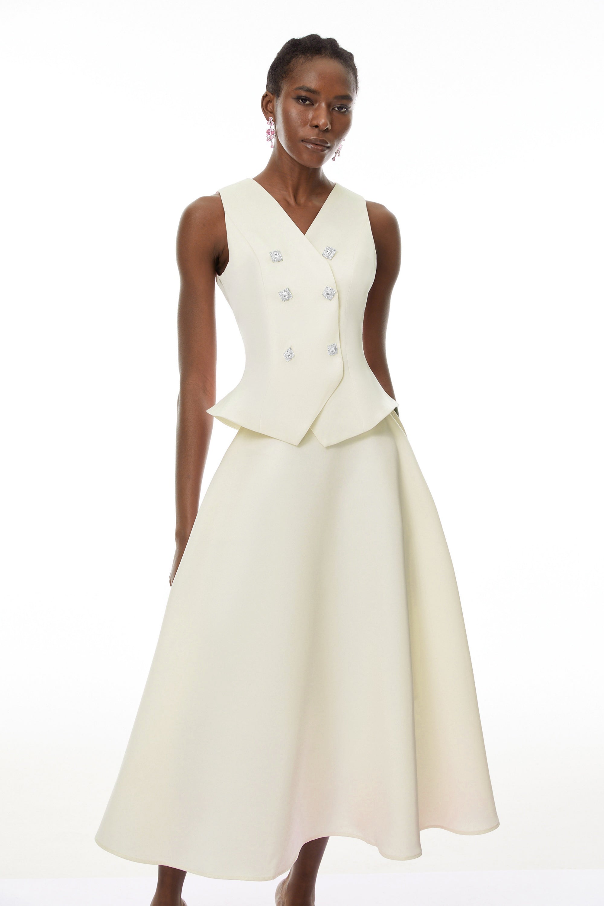 Wilhelmine Neutrales Set aus verziertem Oberteil und Rock