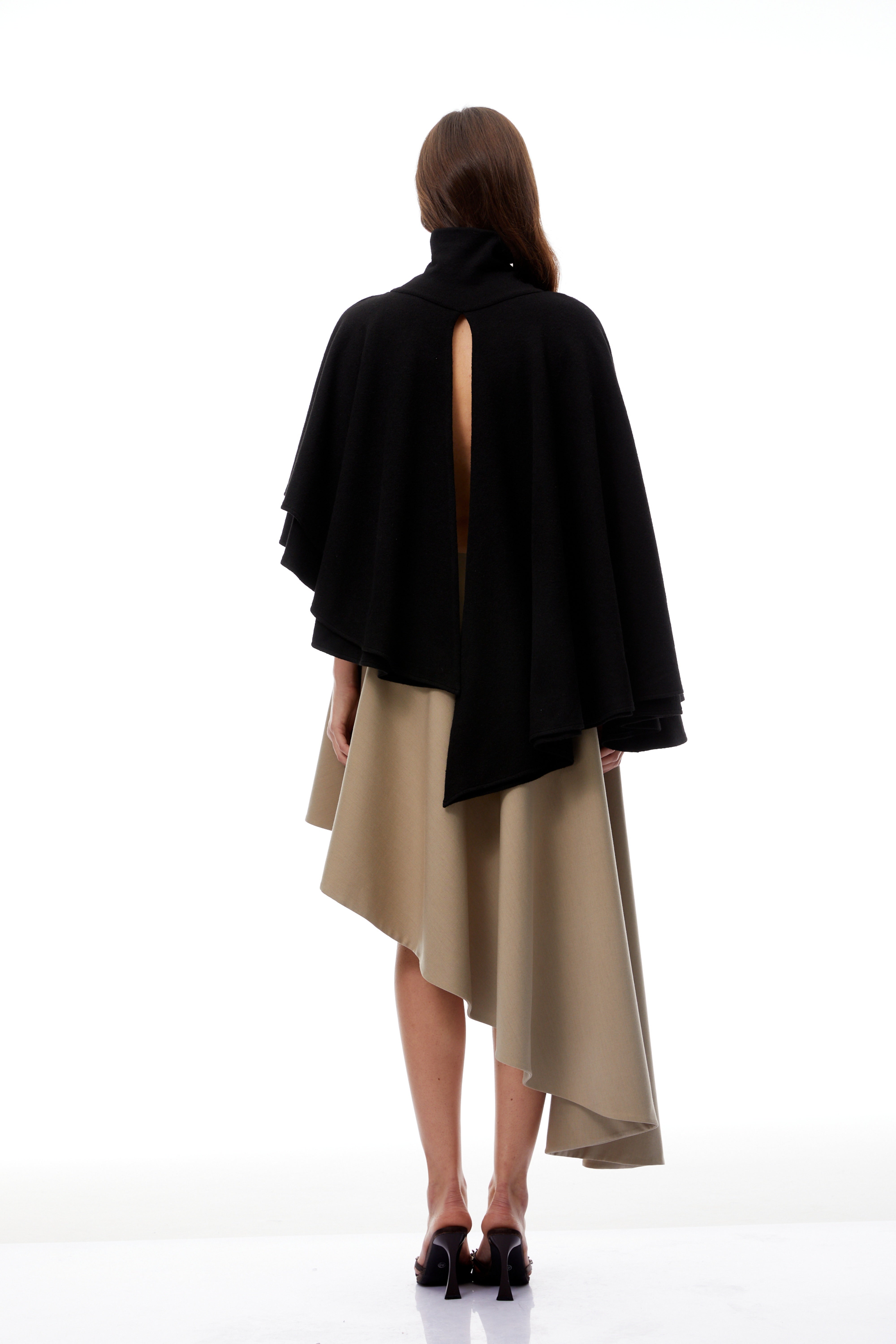 Filomena Grauer drapierter asymmetrischer Minirock