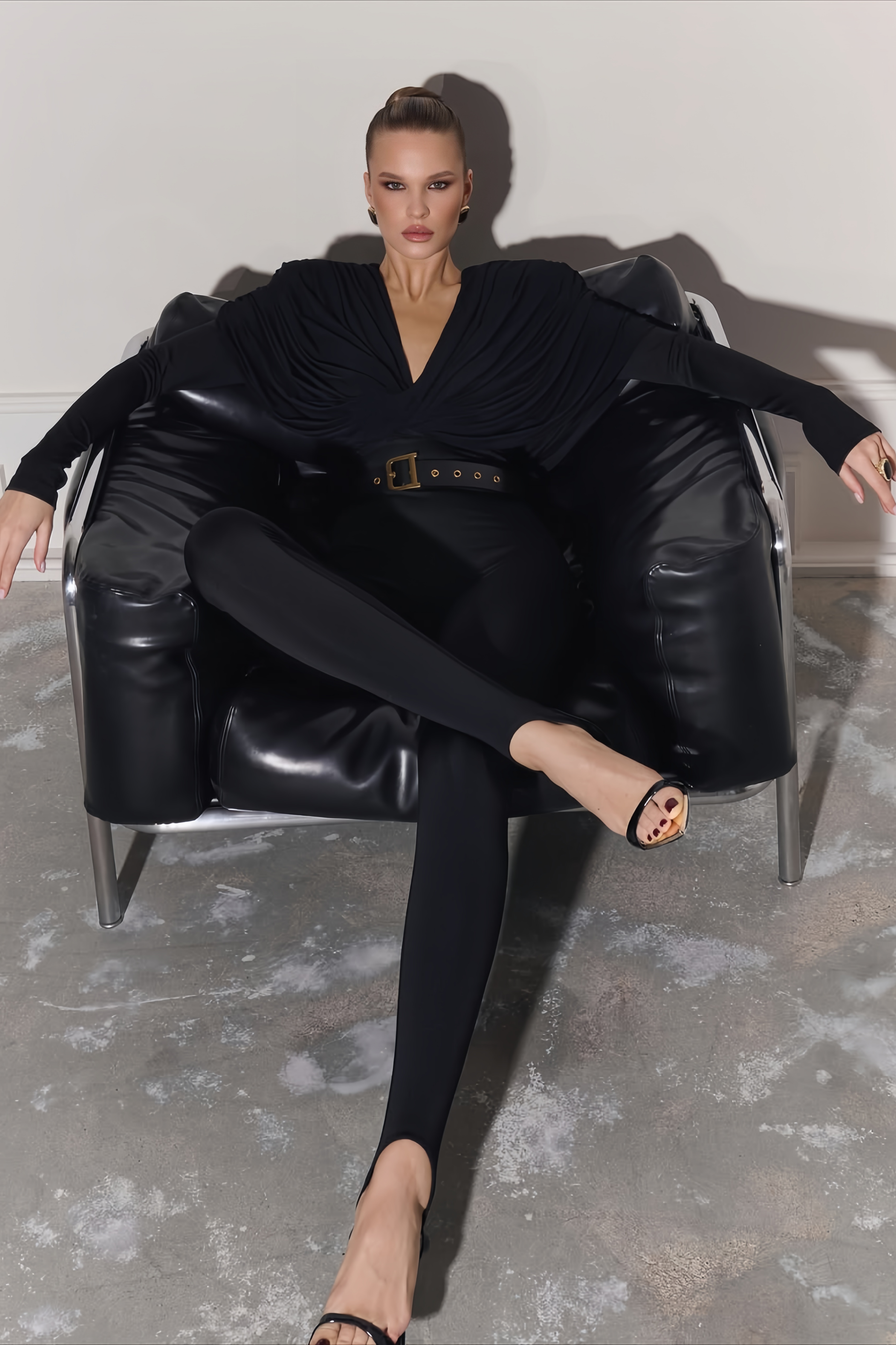 Jumpsuit mit V-Ausschnitt