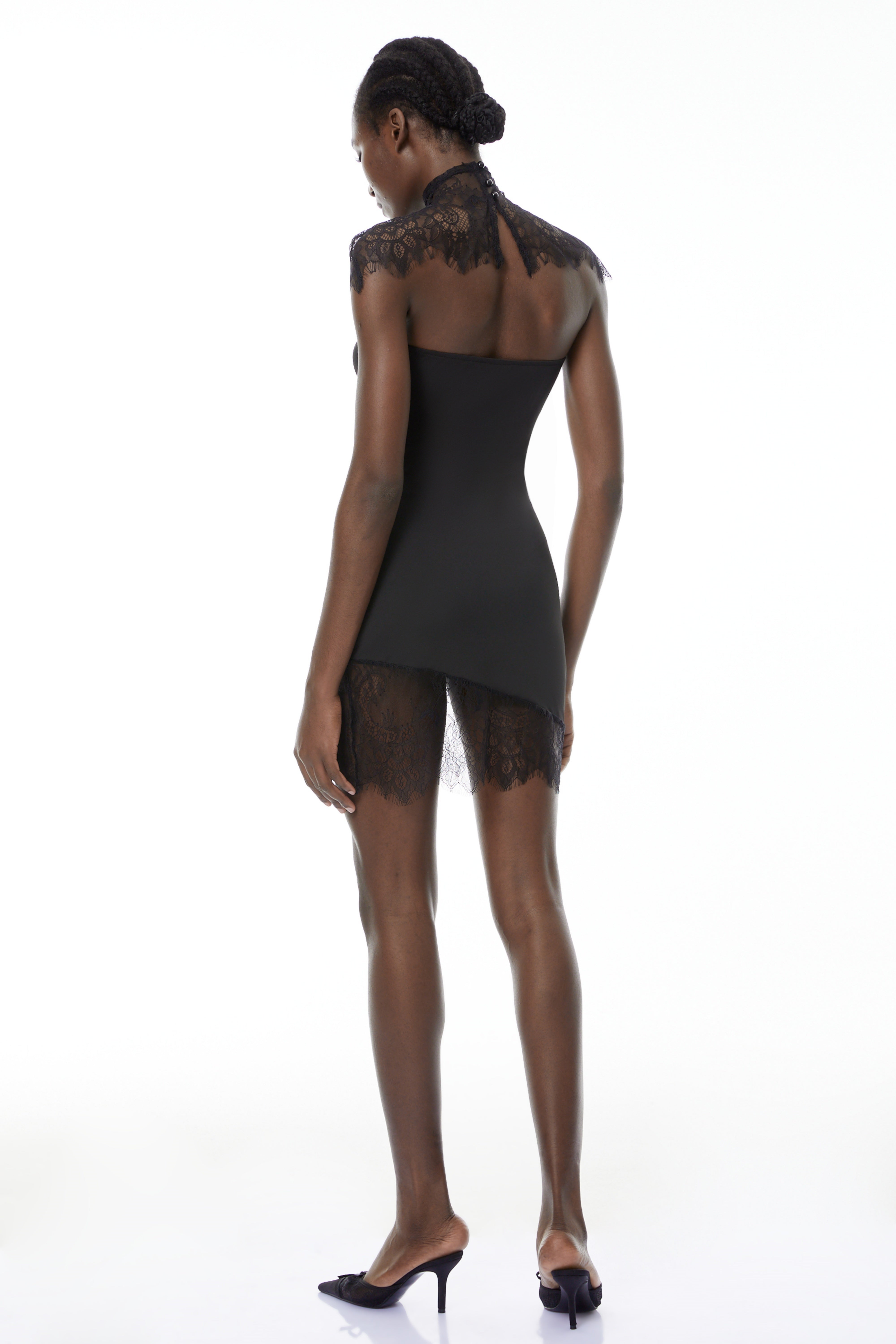 Alvaro Schwarzes Spitzen-Tuch & Kleid-Set