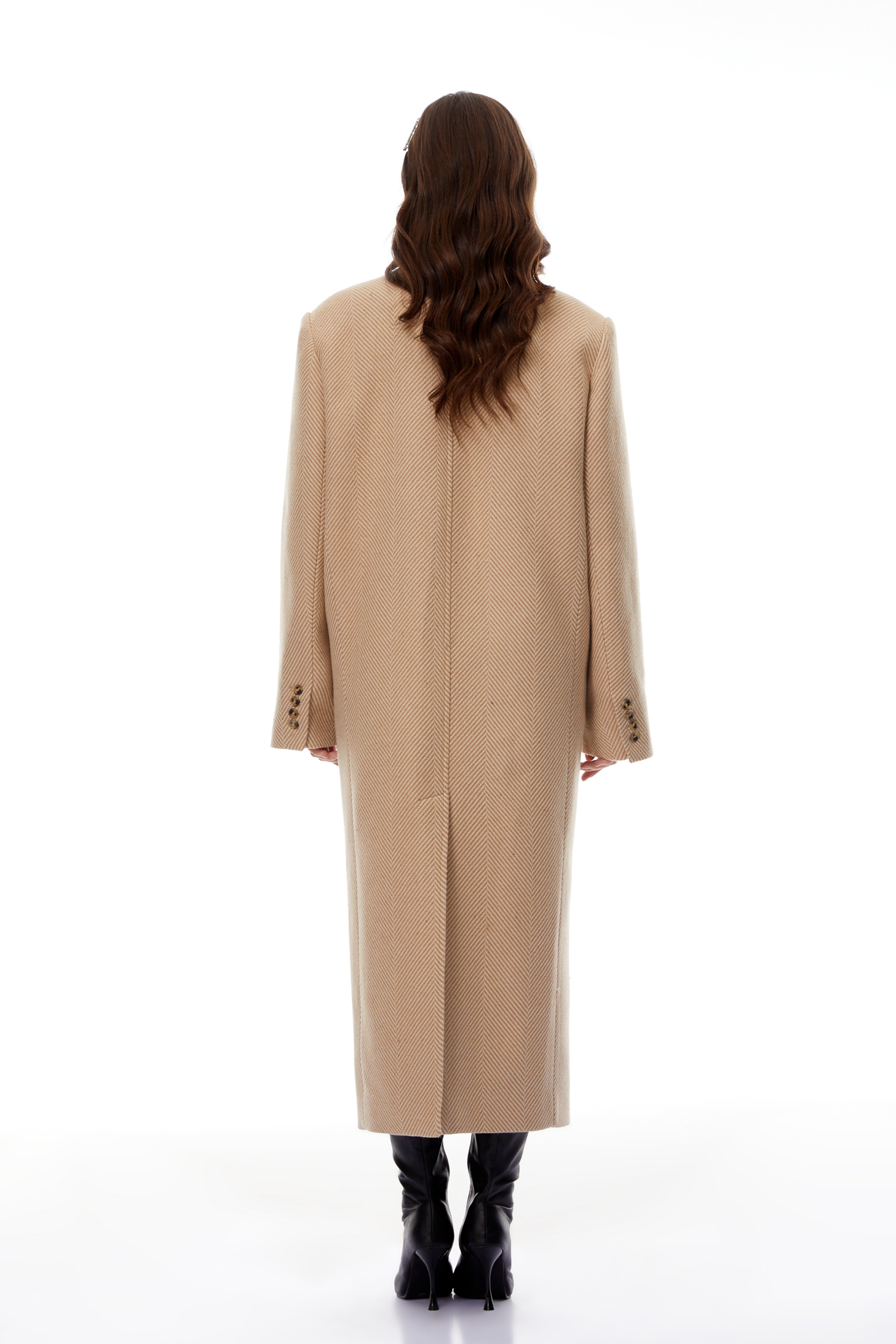 Cosette Khaki Zweireihiger Trenchcoat