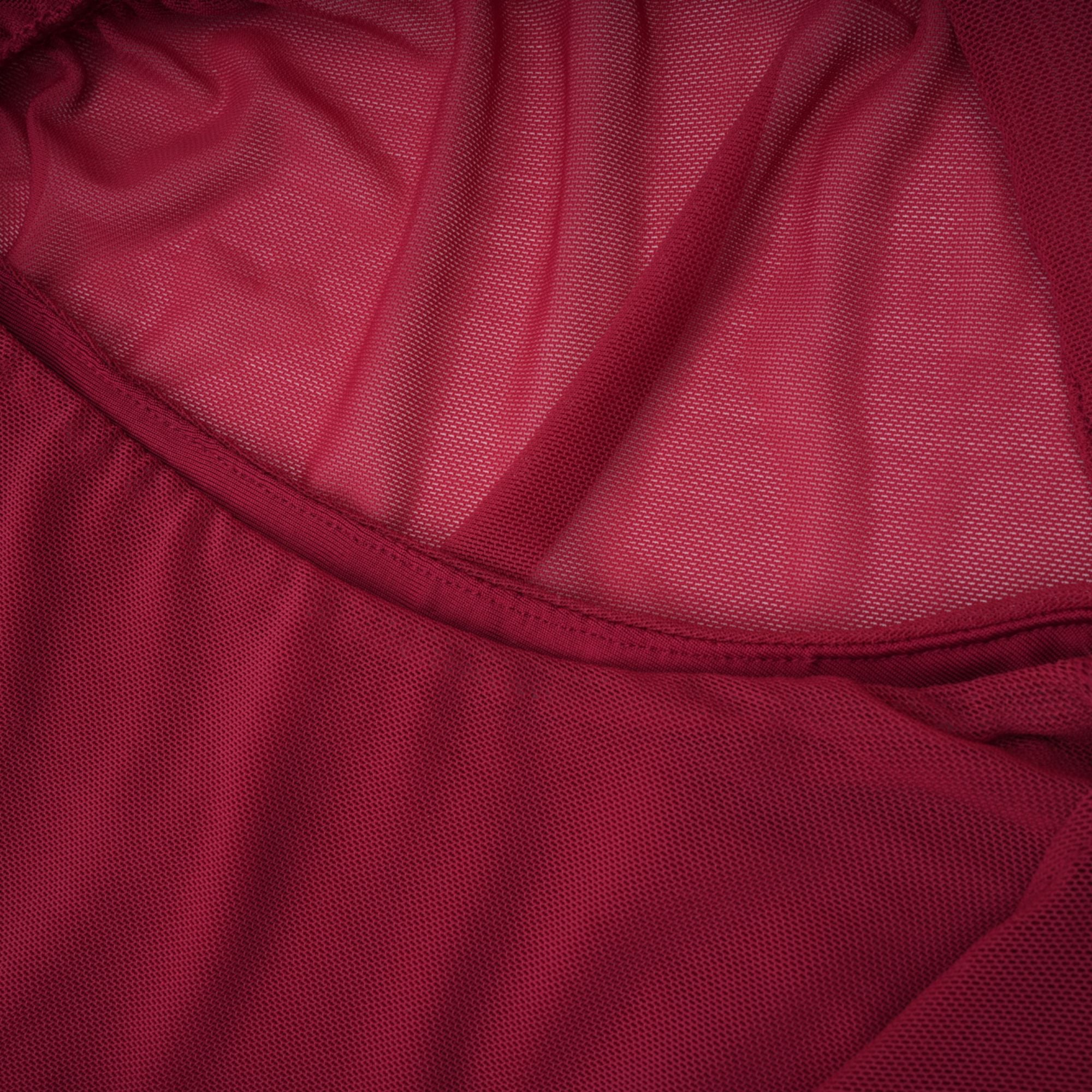 Sylphe Rotes asymmetrisches Maxikleid aus gerafftem Netzstoff