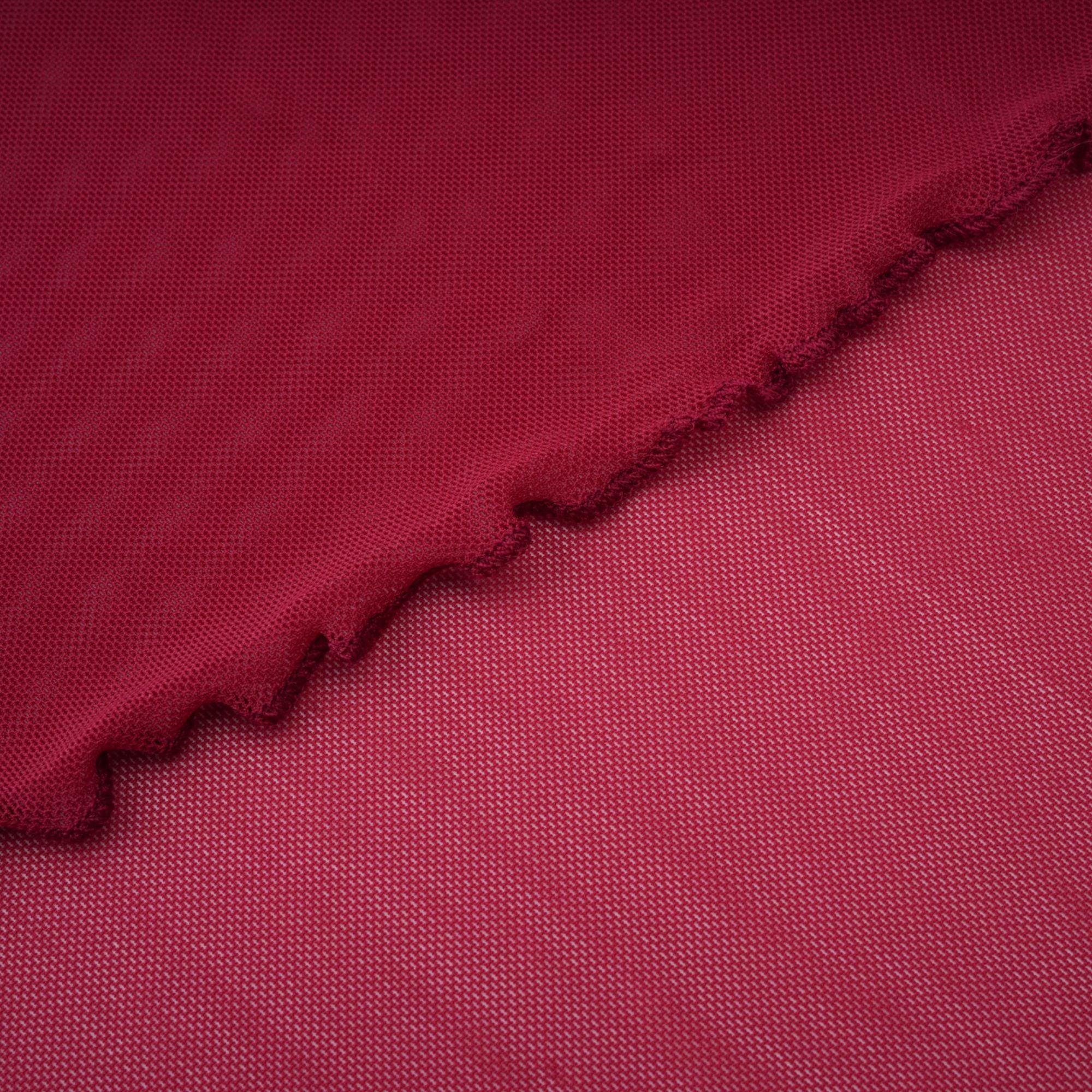 Sylphe Rotes asymmetrisches Maxikleid aus gerafftem Netzstoff