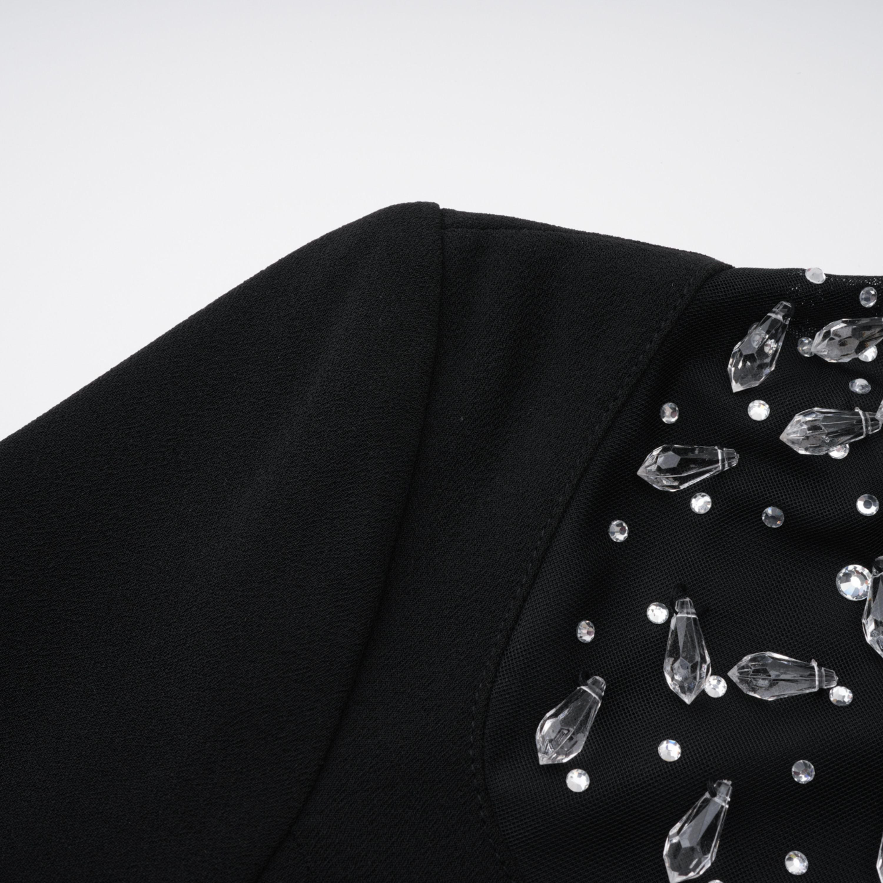 Oona Schwarz Verziertes Maxikleid mit ausgestelltem Rock