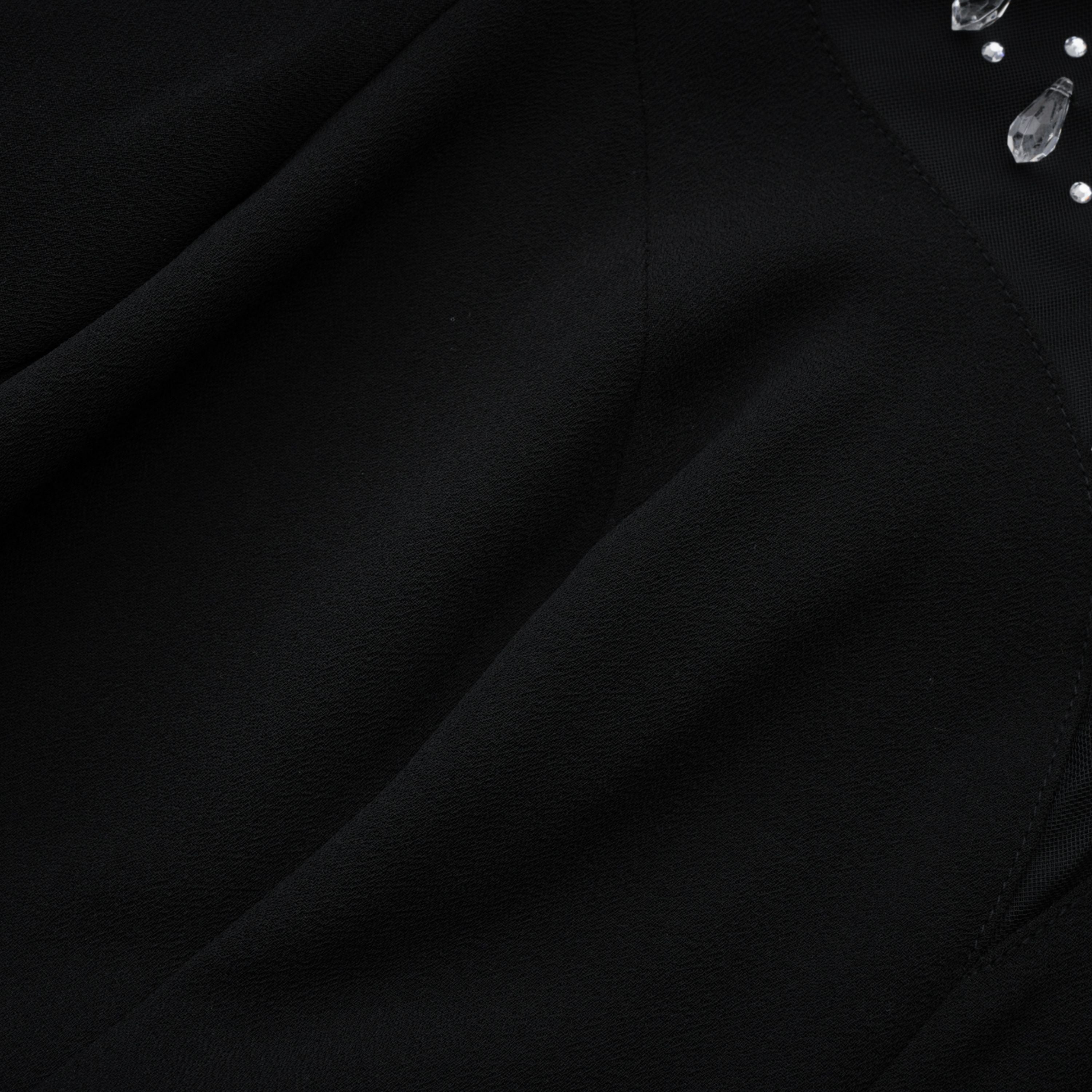 Oona Schwarz Verziertes Maxikleid mit ausgestelltem Rock