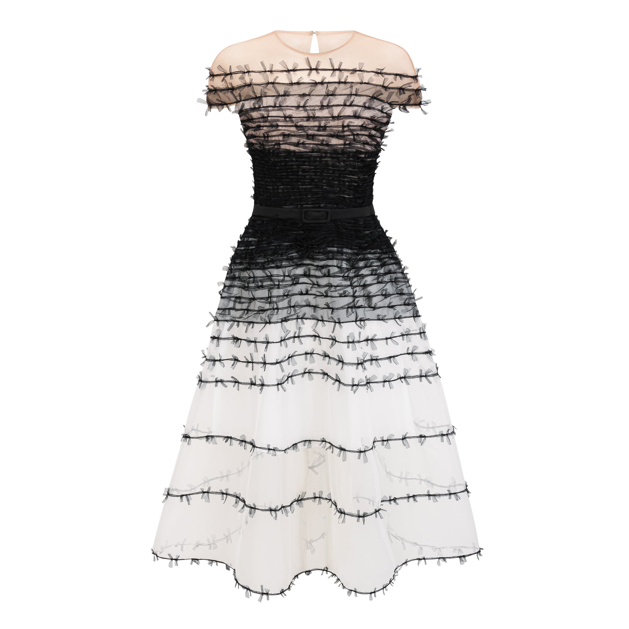 Eléonore Midi-Kleid aus Tüll mit Farbblock-Design