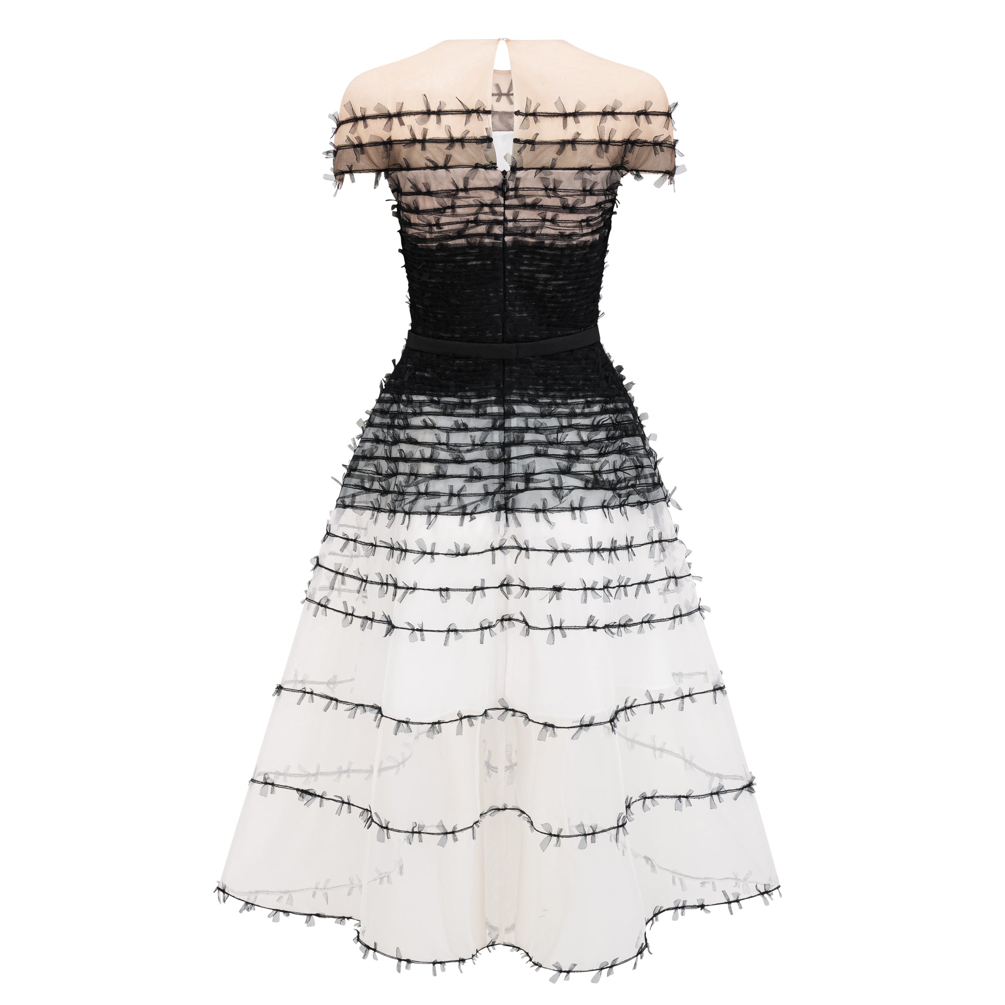 Eléonore Midi-Kleid aus Tüll mit Farbblock-Design