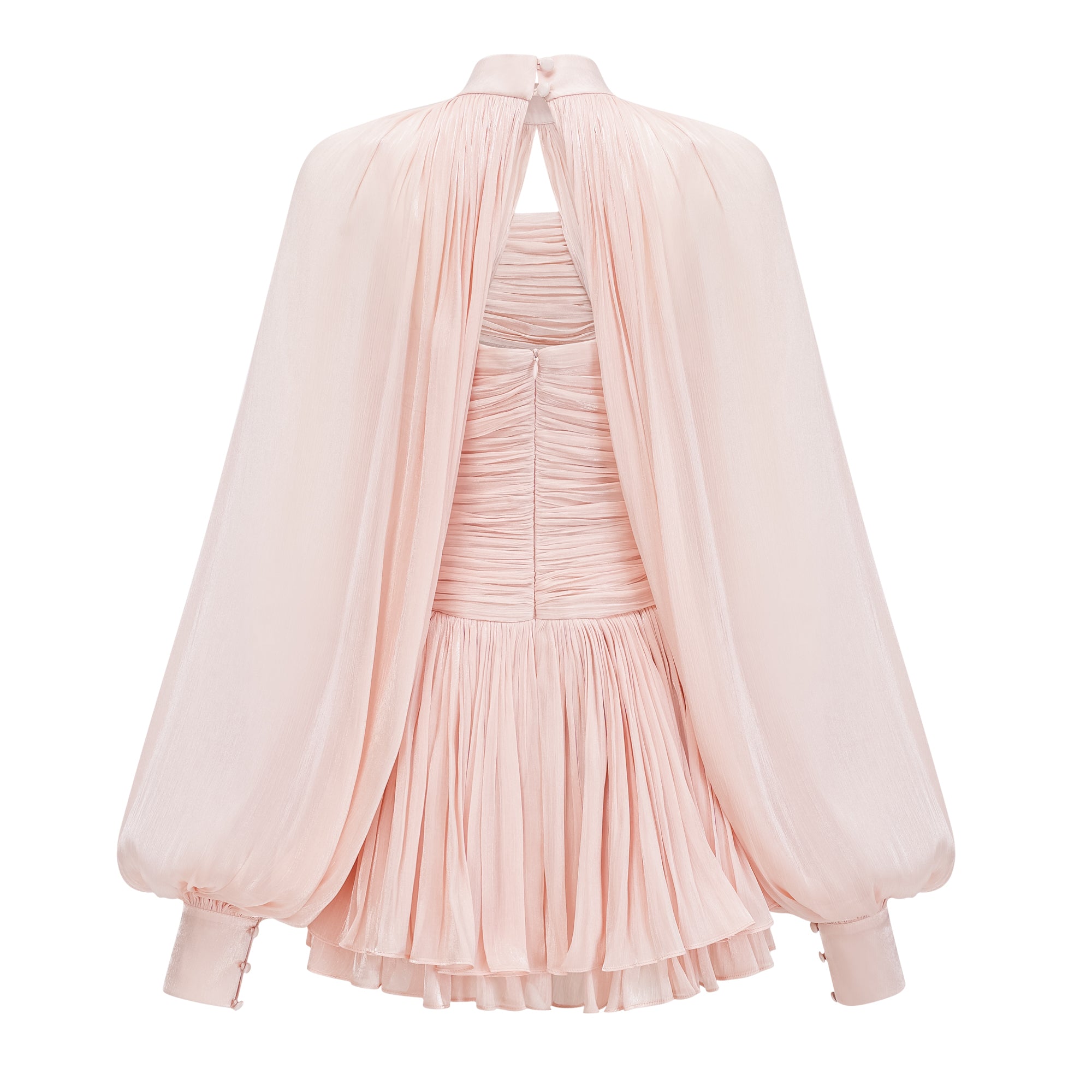 Bernice Pink Glänzendes Cape & Kleid Set