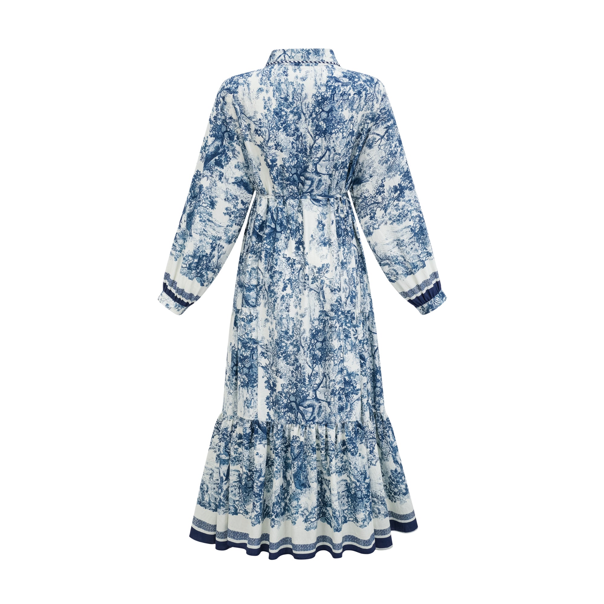 Adélaïde Midikleid mit Grafikprint in Blau (Endgültiger Verkauf – nur in den USA)