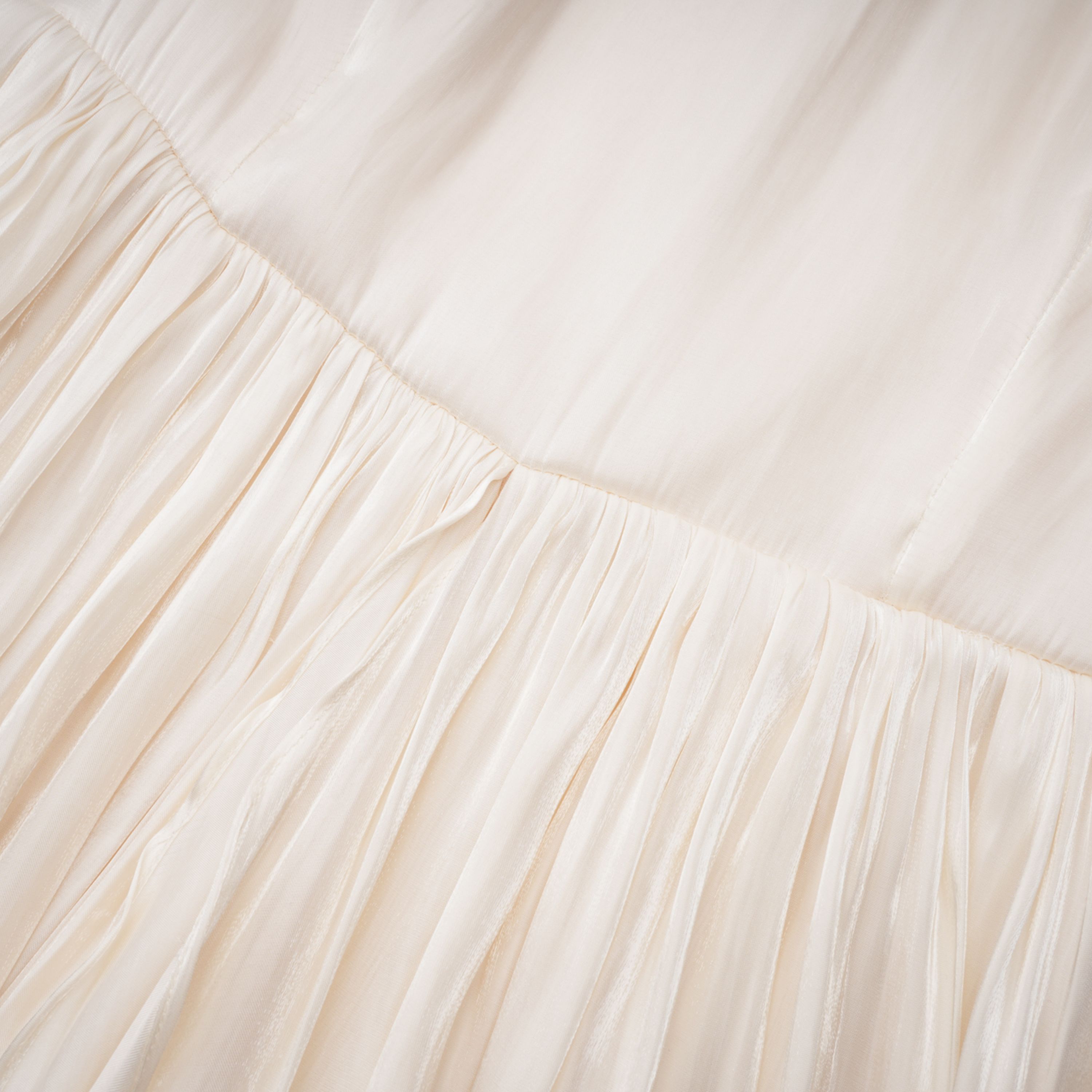 Gustave Neutraler Cape-Maxi-Rock mit Rüschen und Raffungen