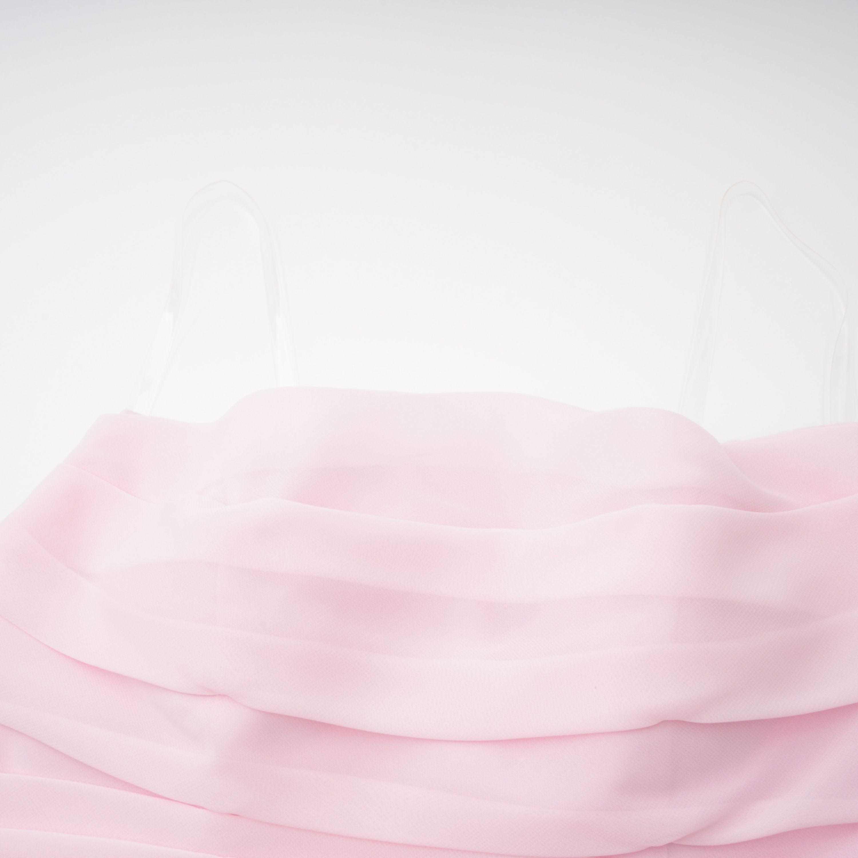 Romane Pinkes trägerloses Korsett-Maxikleid aus Chiffon