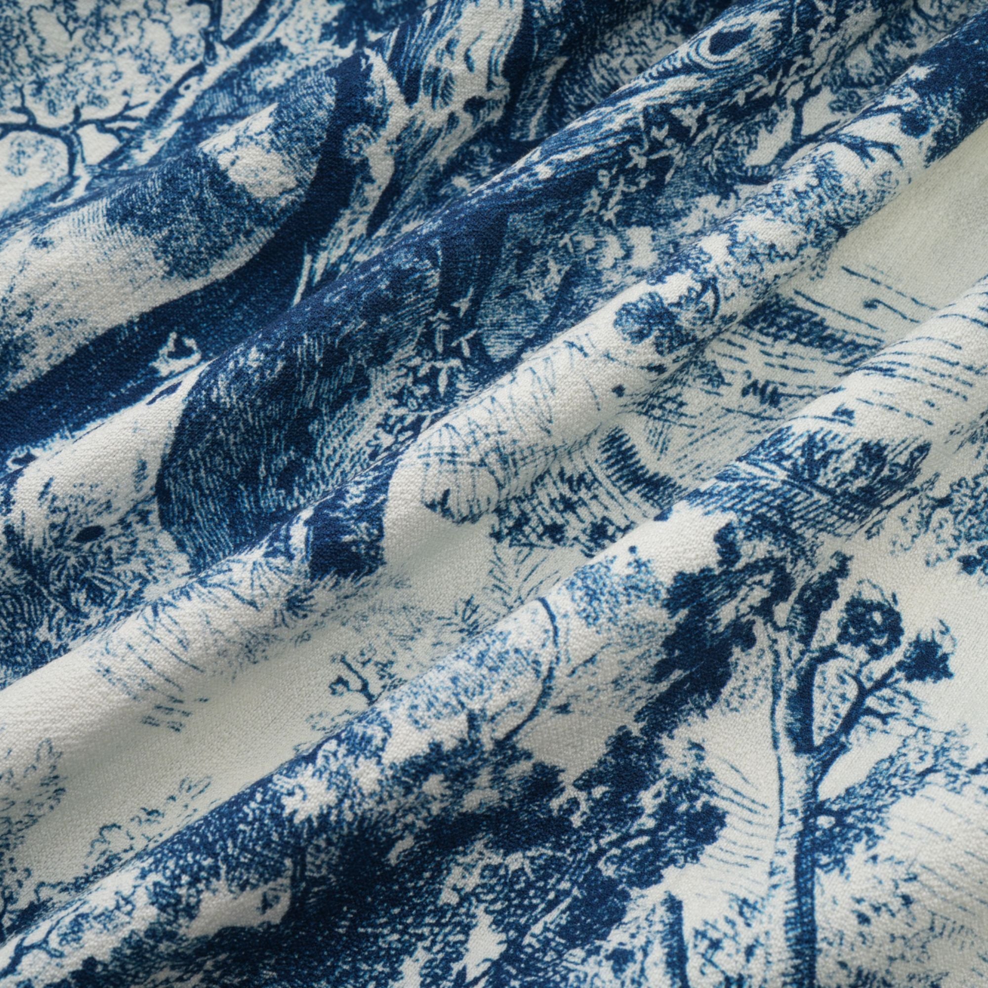 Adélaïde Midikleid mit Grafikprint in Blau (Endgültiger Verkauf – nur in den USA)