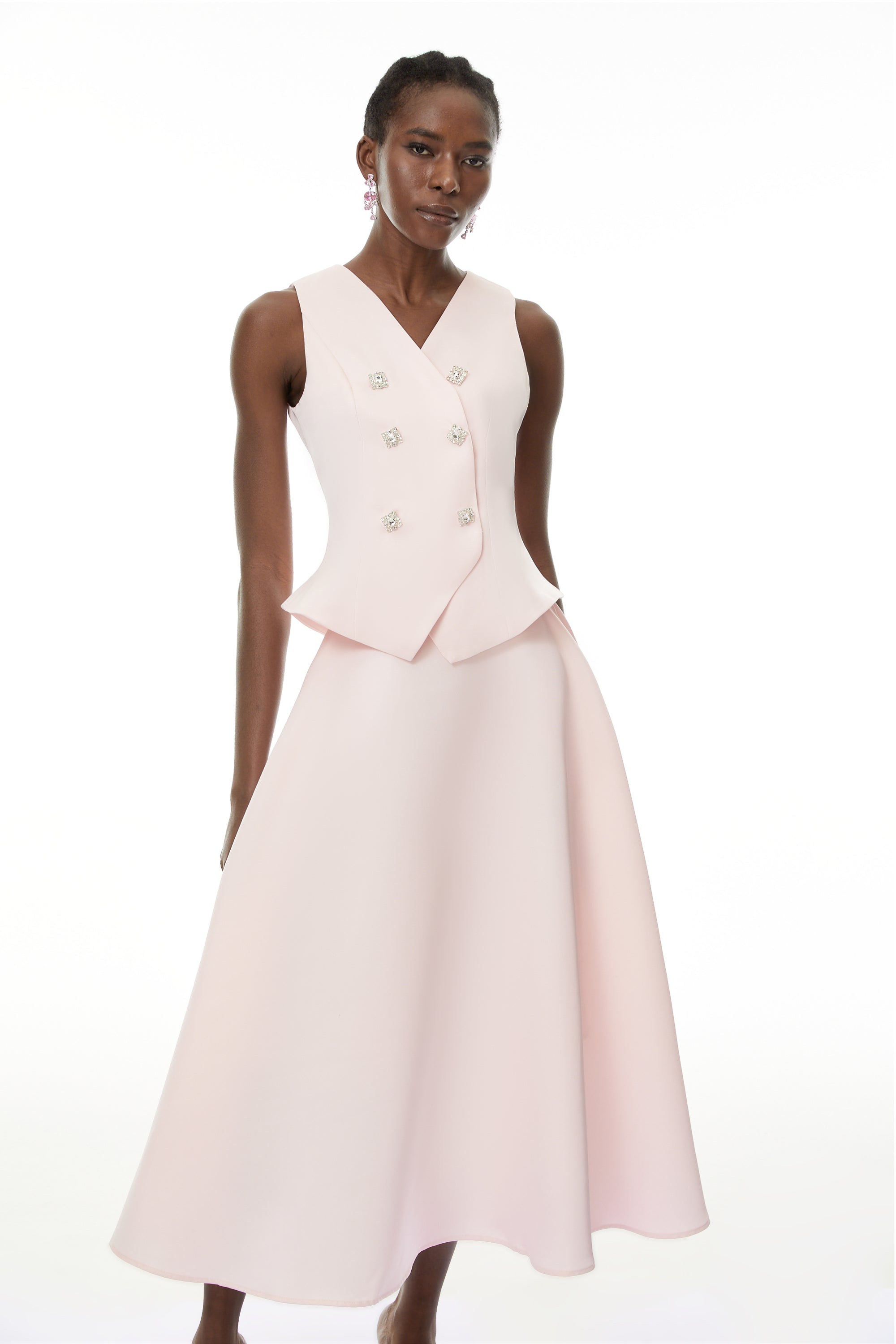 Wilhelmine Rosa verziertes Oberteil & Rock-Set