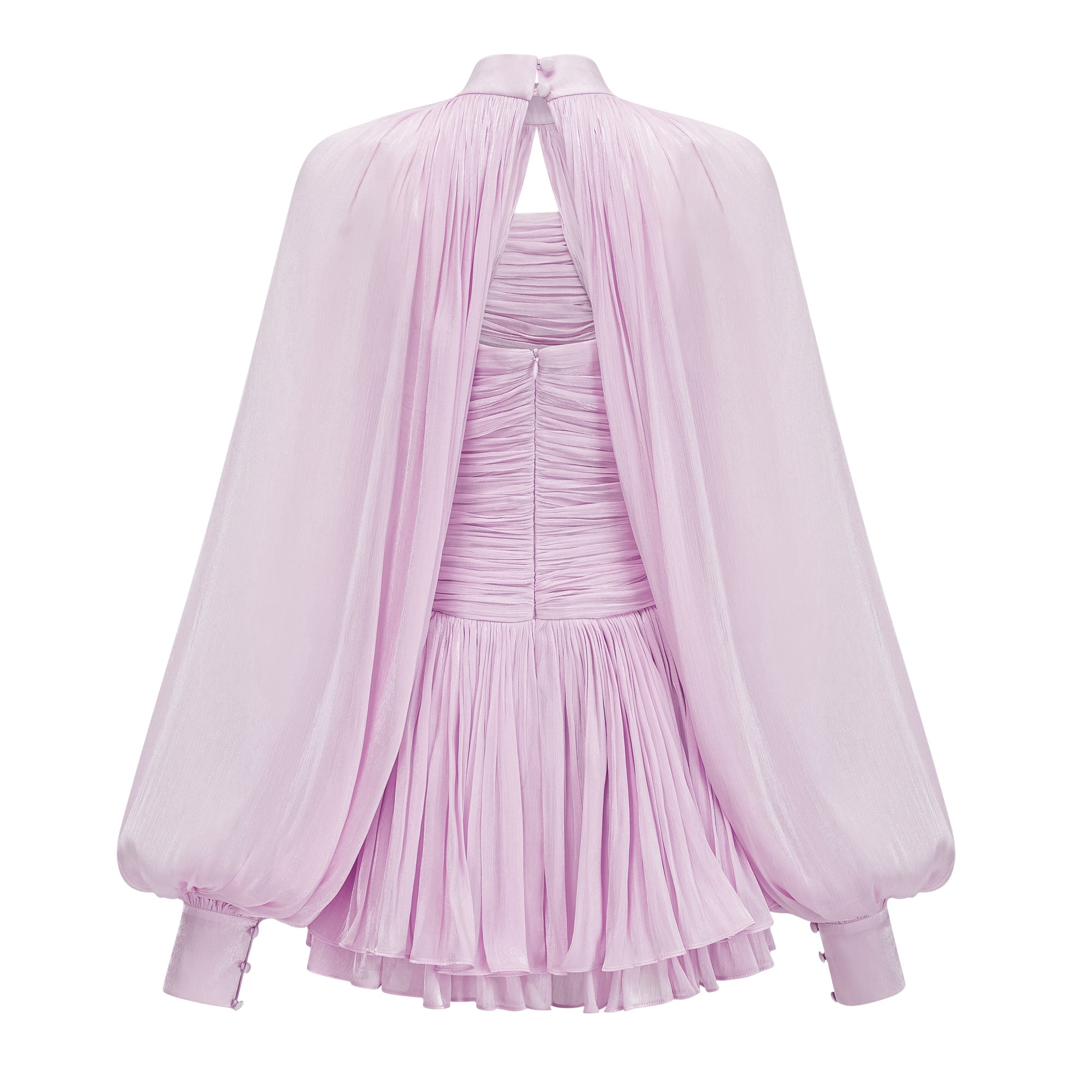 Bernice Lilac Glänzendes Cape & Kleid Set