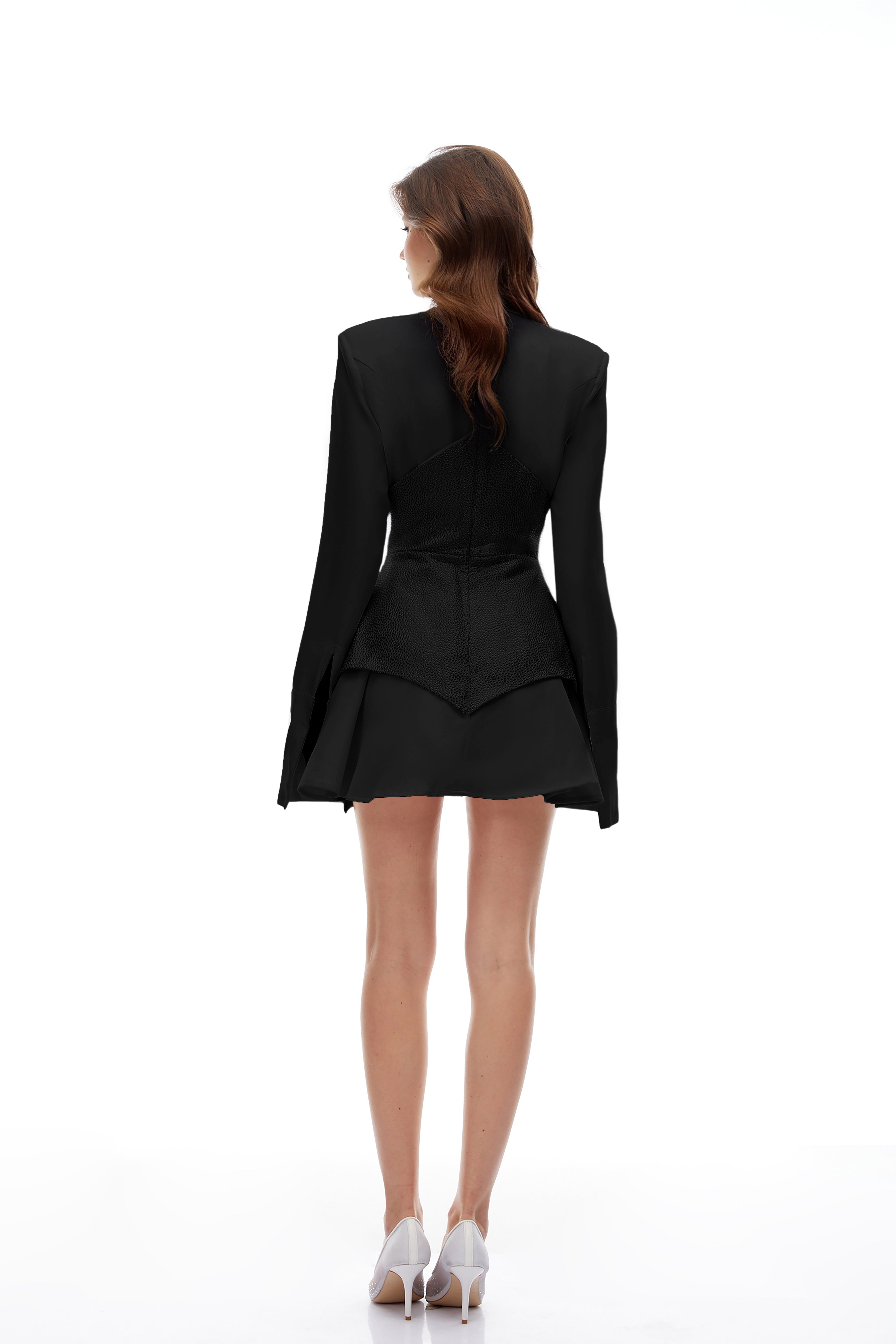 Veronica Schwarzes Minikleid mit Strassverzierung