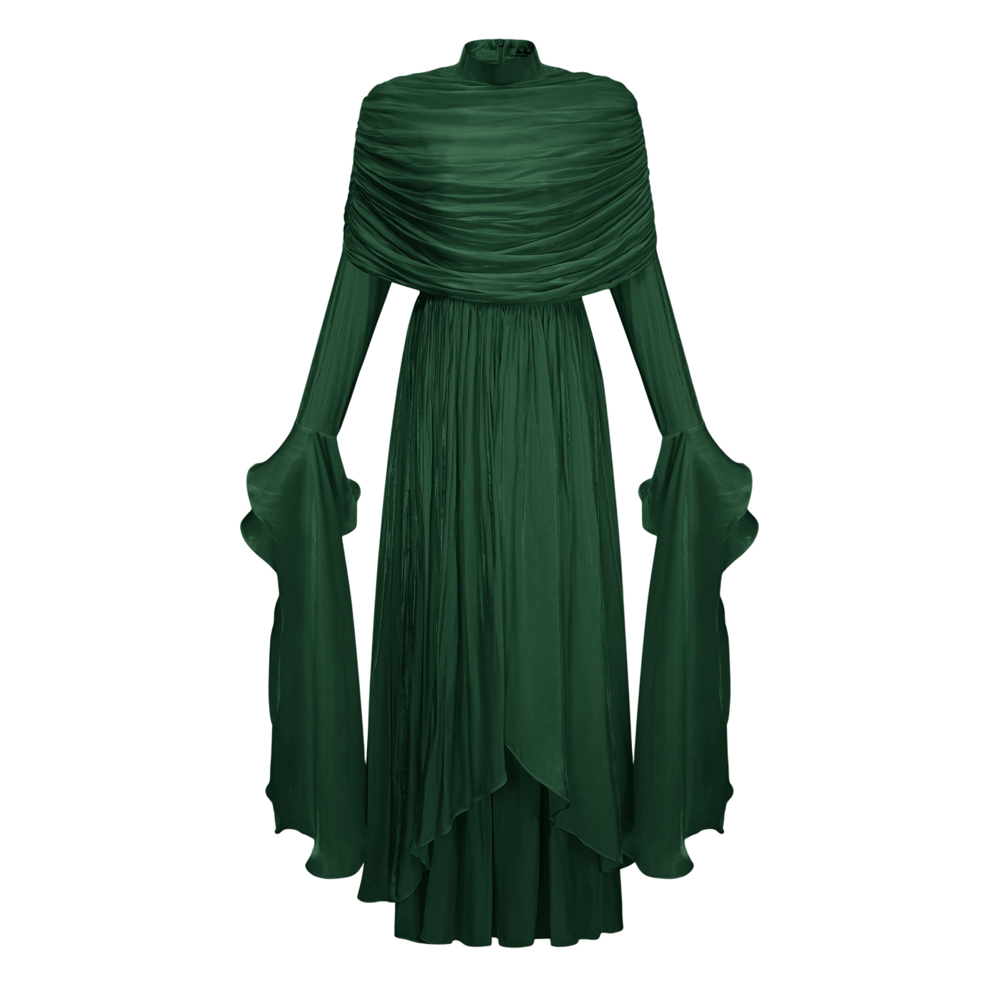 Gustave Green Rüschen-Cape Maxikleid mit Rüschen