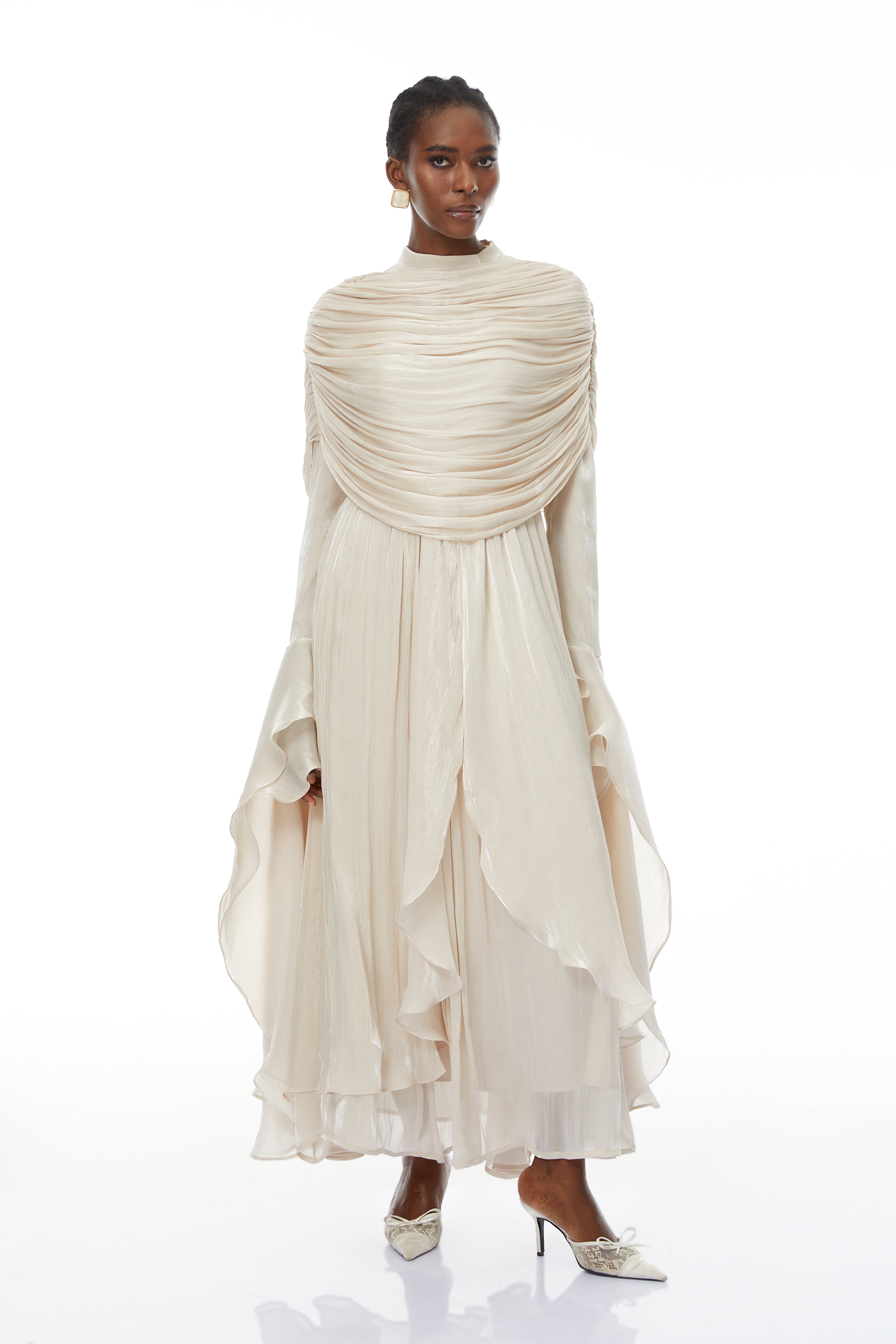 Maxikleid mit Rüschen