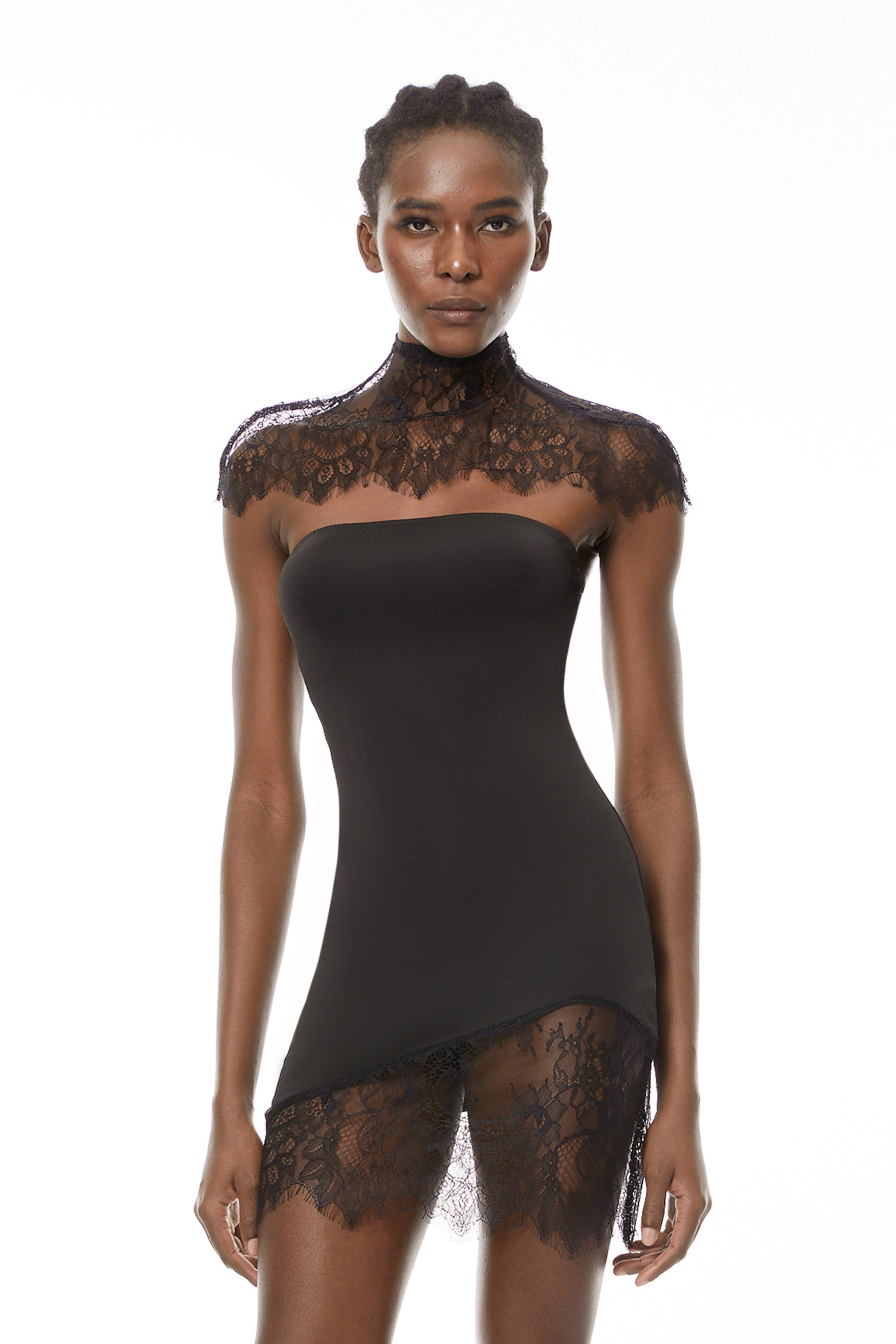 Alvaro Schwarzes Spitzen-Tuch & Kleid-Set