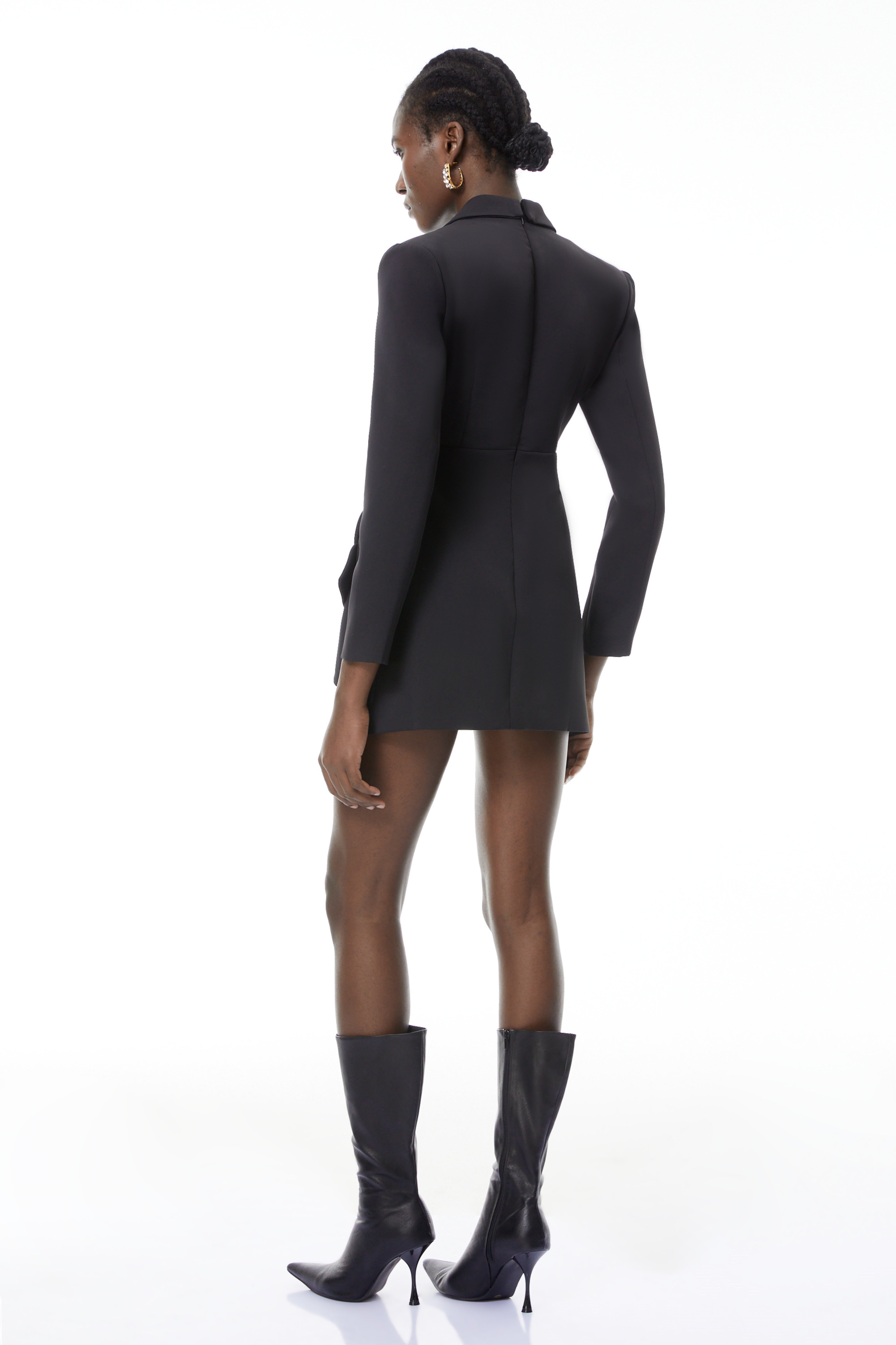 Amelia Schwarz Verziertes Blazer-Minikleid