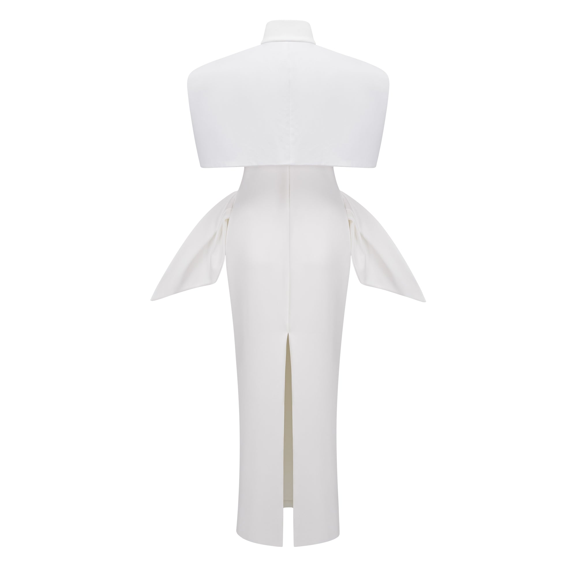 Felice Weißes strukturiertes Cape- und Korsettkleid-Set