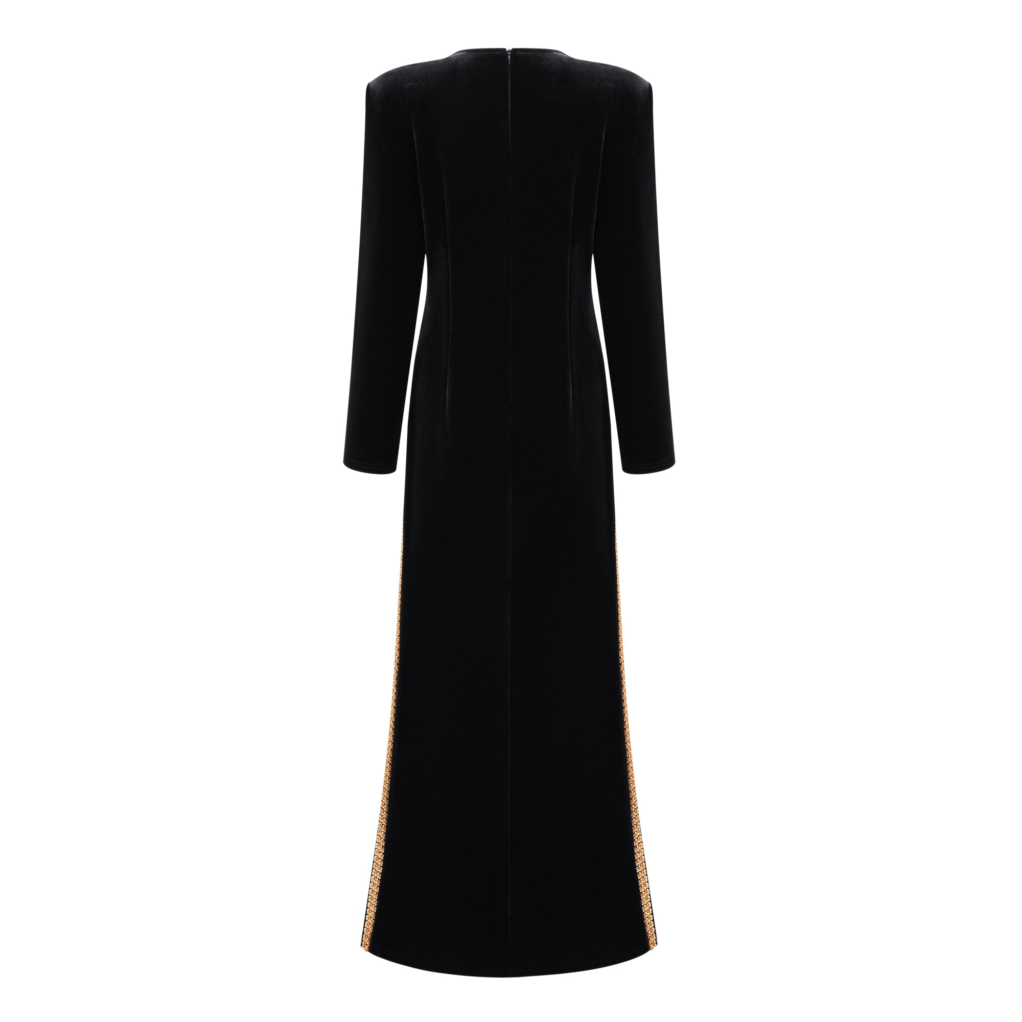 Verziertes Maxikleid aus Samt