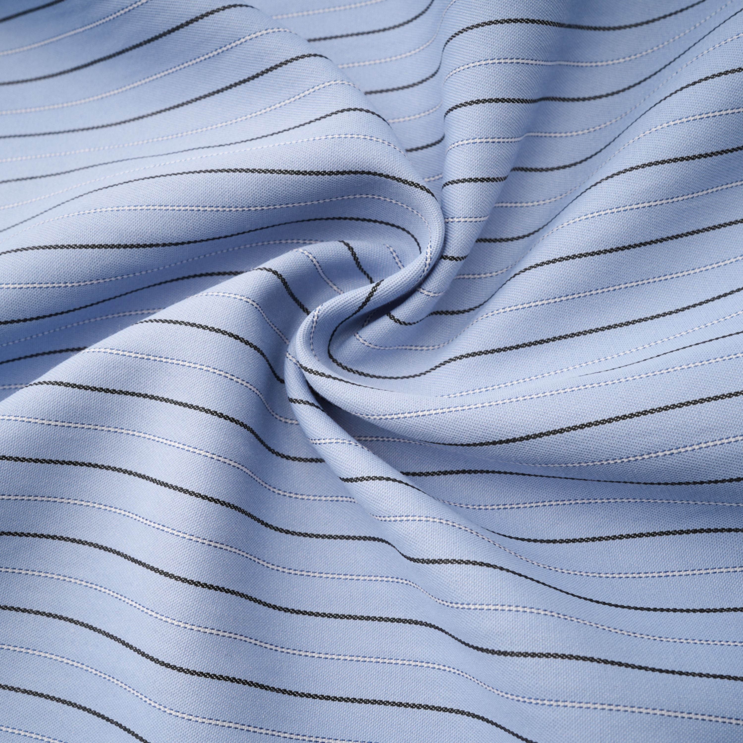 Torhild Blaues 3D-Blütenblatt-Nadelstreifenhemd