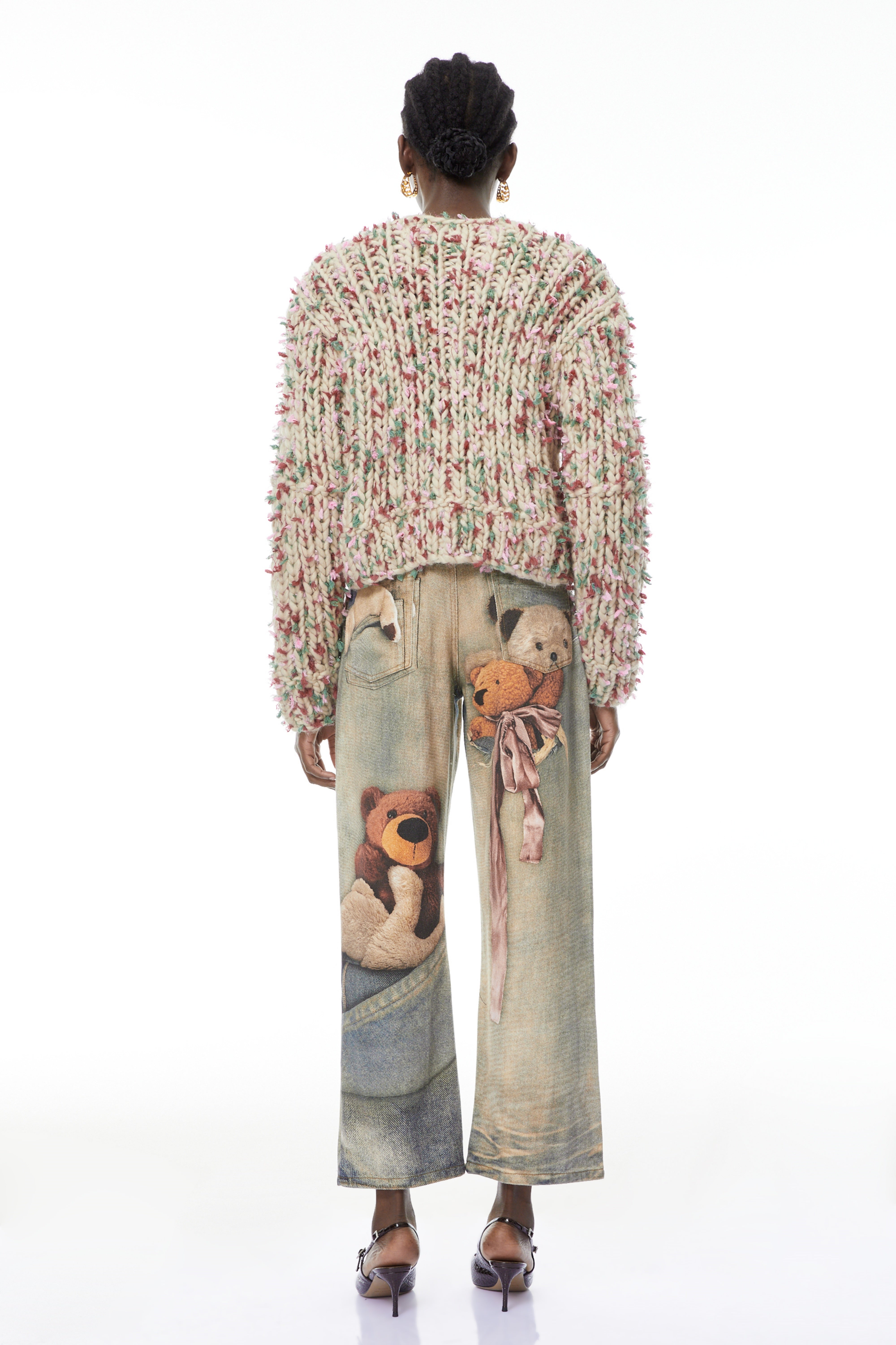 Franziska Blue Denim Jeans mit Bärenprint