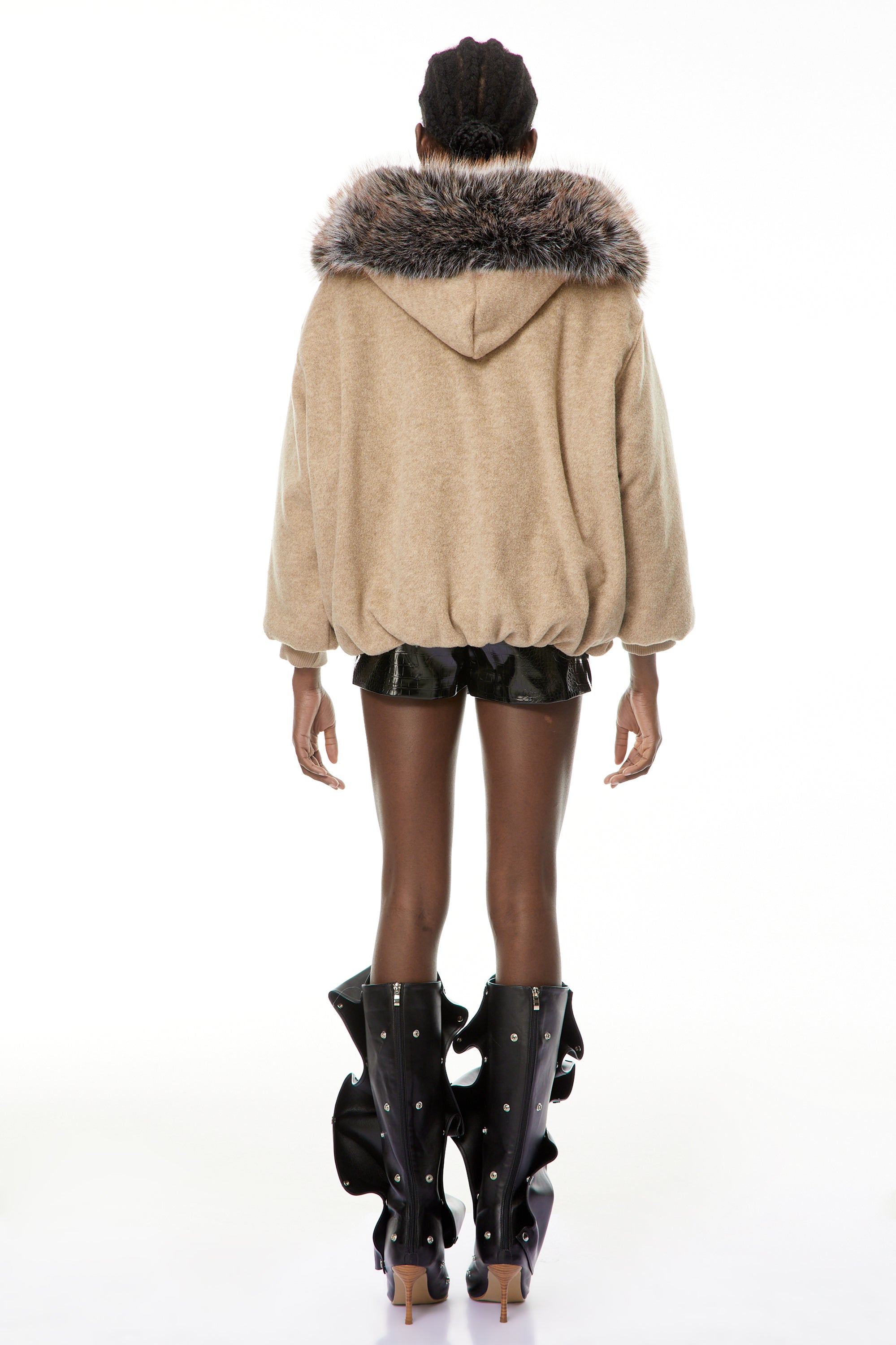 Kehlani Mantel mit neutralem Kunstfellbesatz