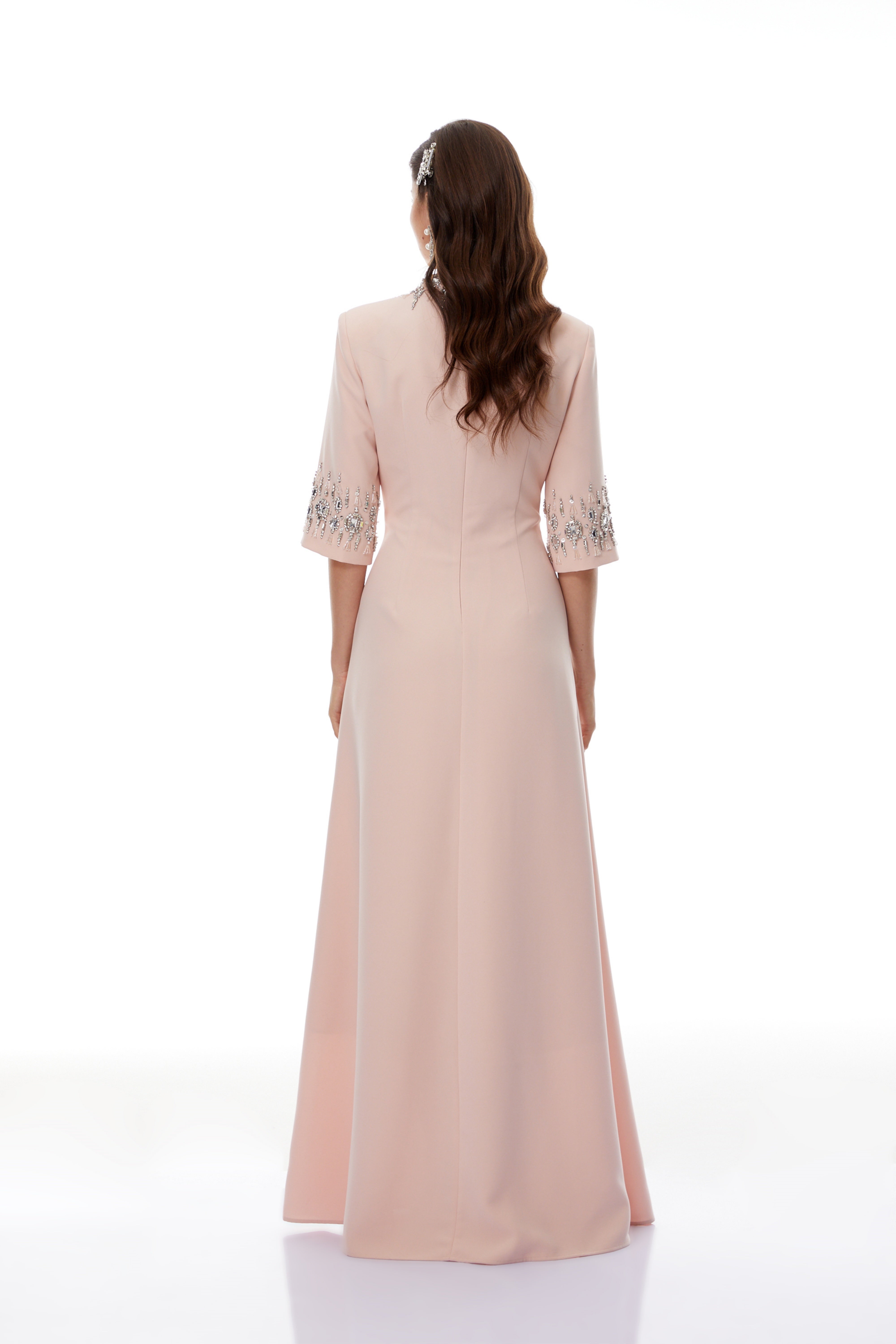Klaudia Pink Verziertes Korsett-Maxikleid
