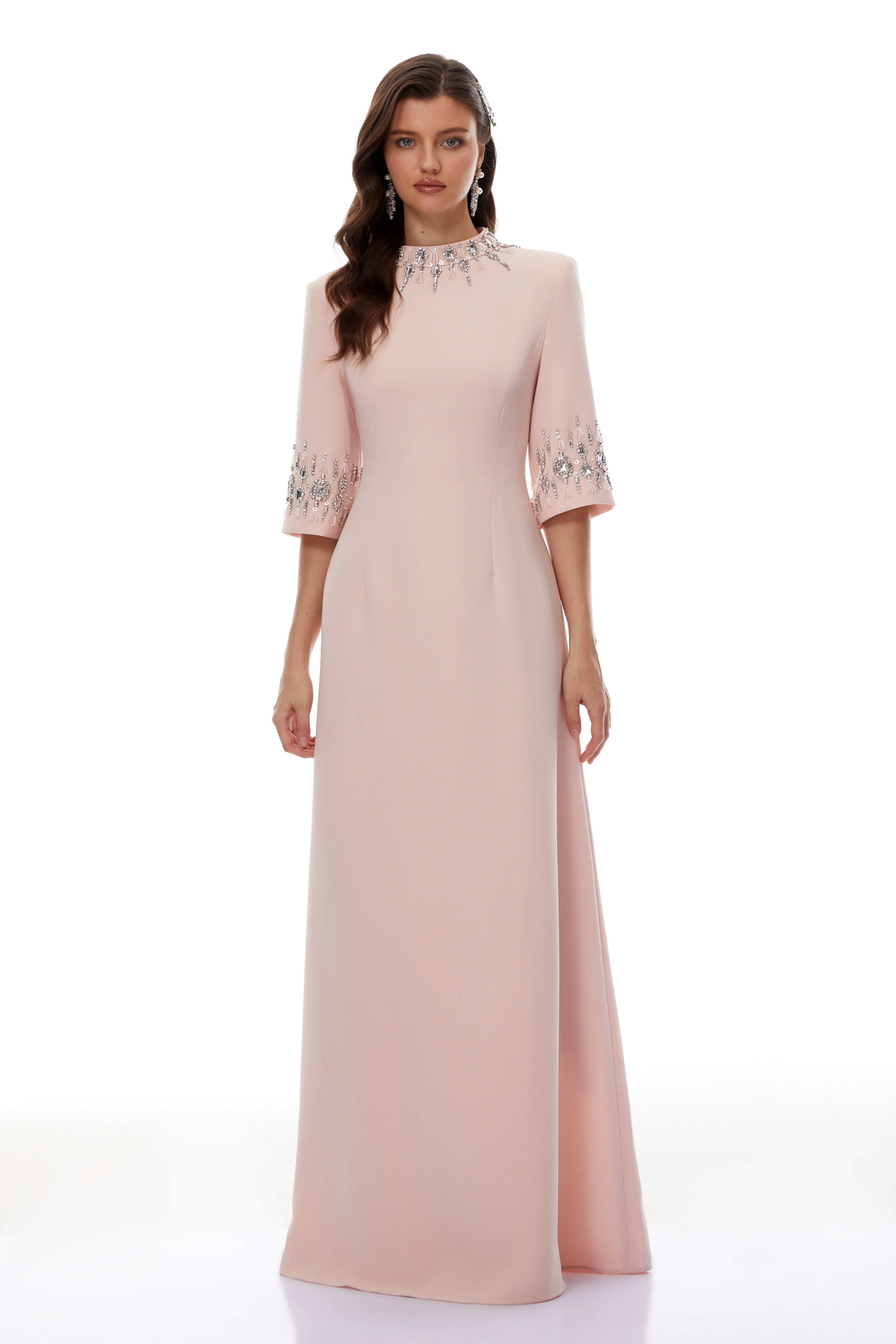 Klaudia Pink Verziertes Korsett-Maxikleid