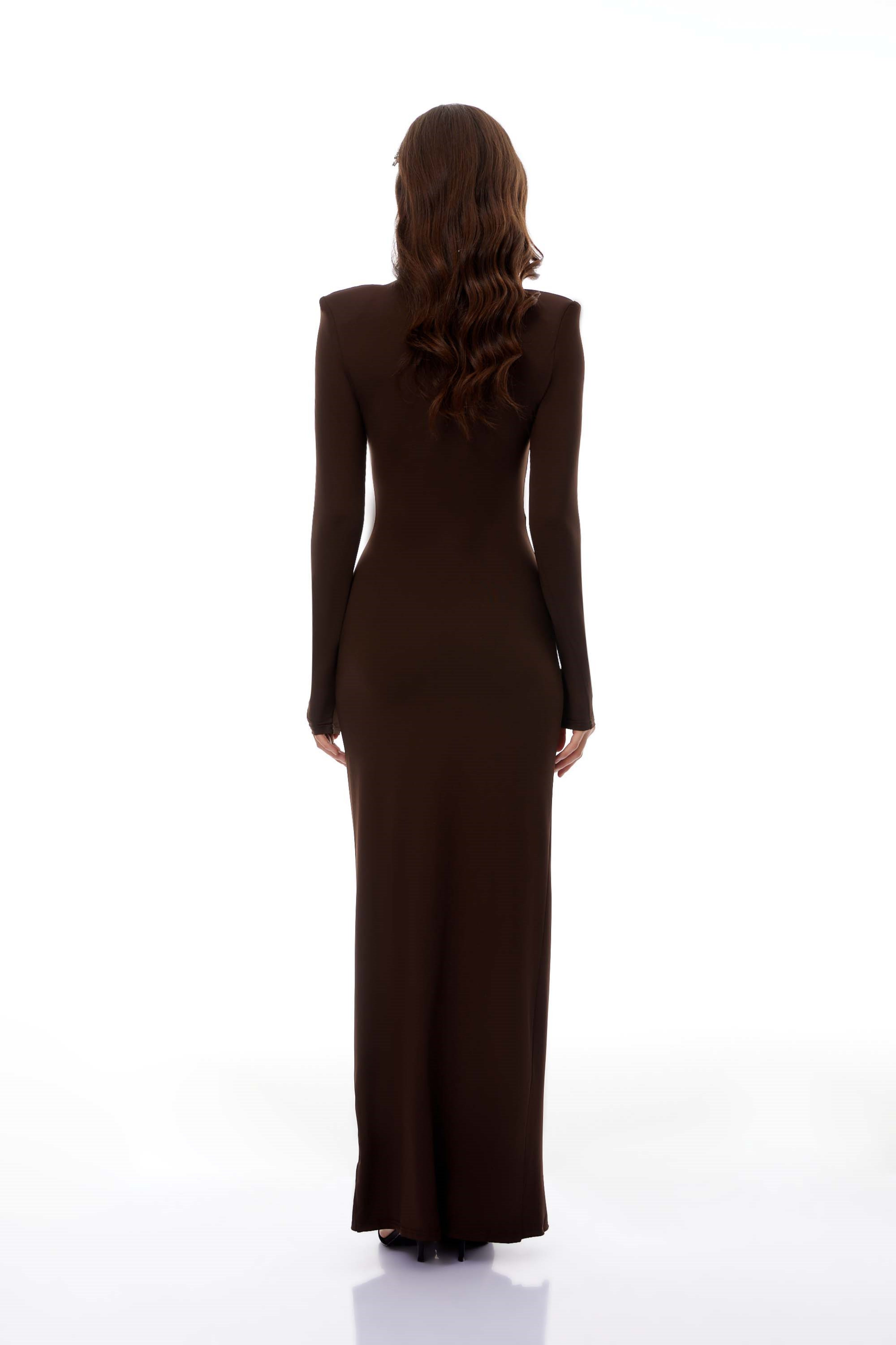 Maxikleid mit Rollkragen und Seitenschlitz