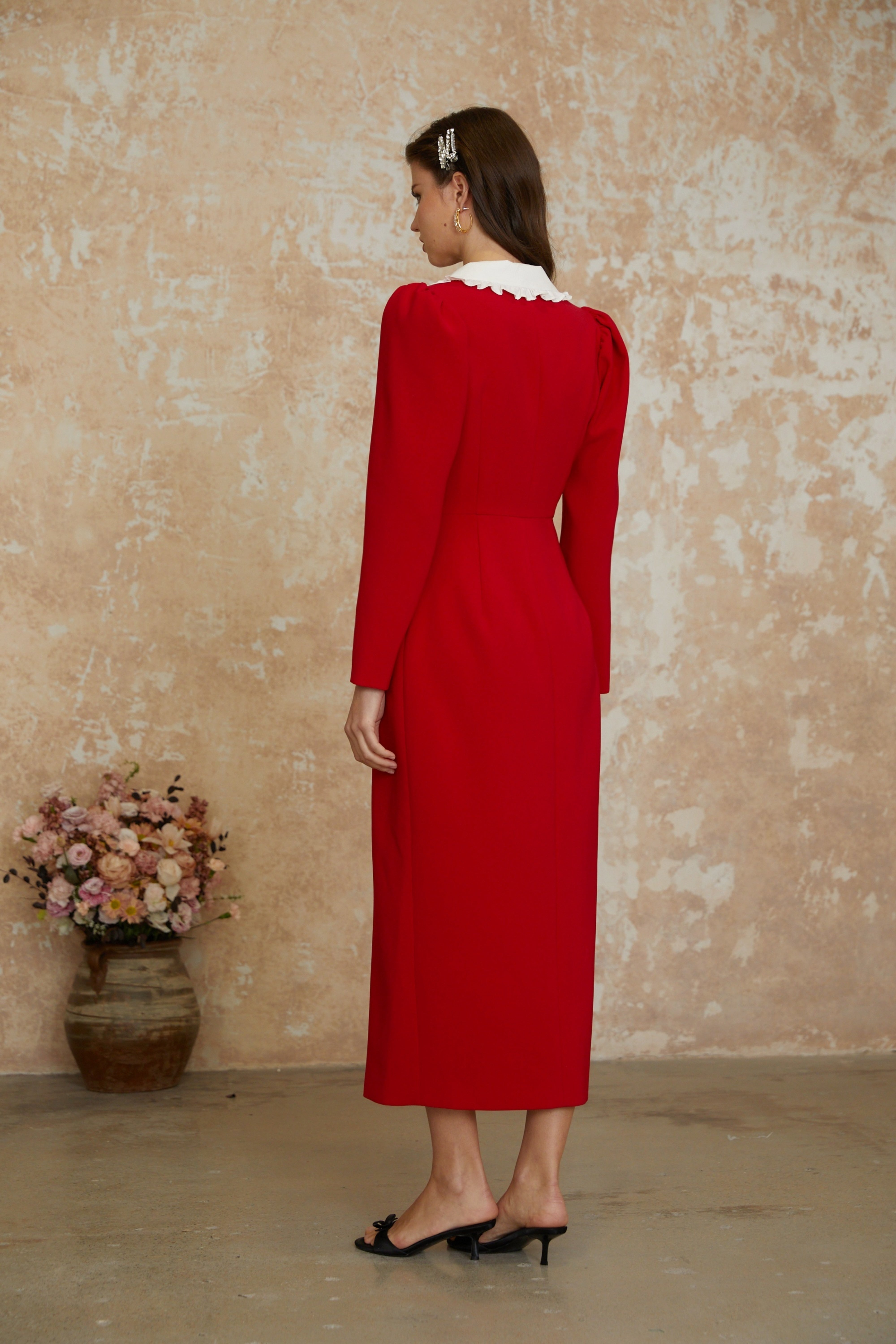 Rorie Red Zweireihiger Blazer Midi-Kleid